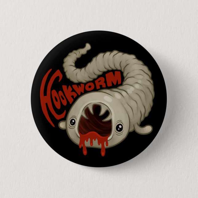 PARASITES: Hookworm (Necator) 6 Cm Round Badge (Front)