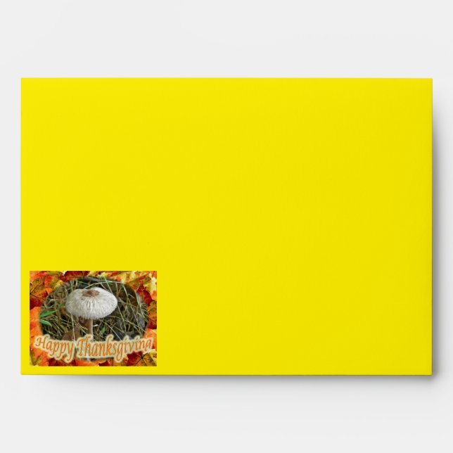 Parasol Mushroom Happy Thanksgiving Envelope (Front)