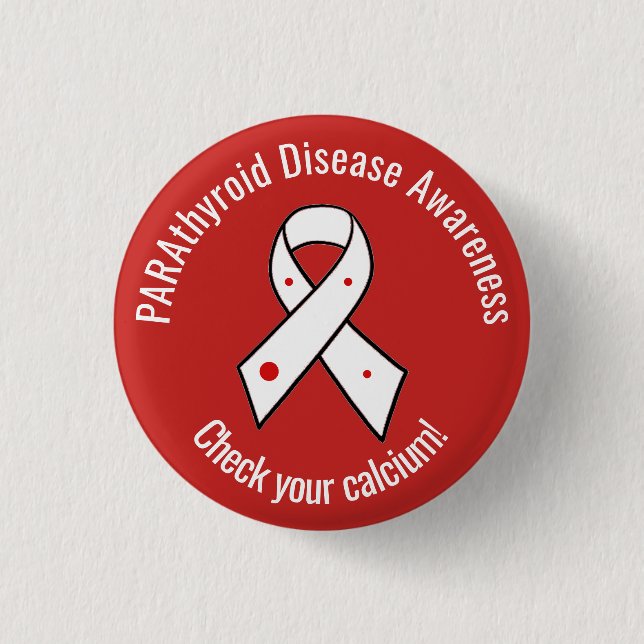 Parathyroid Disease Awareness Ribbon 3 Cm Round Badge (Front)