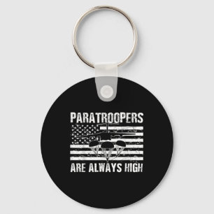 Paratrooper American Flag Us Army Soldier Veterans Key Ring