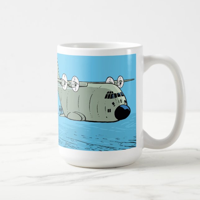Paratrooper Hercules Plane Cartoon Coffee Mug (Right)