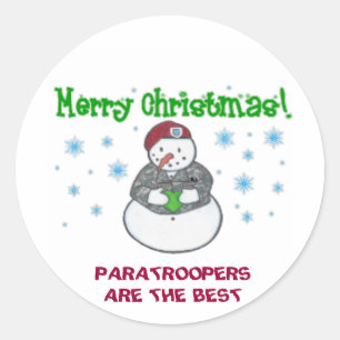 Paratrooper HOLIDAY Classic Round Sticker