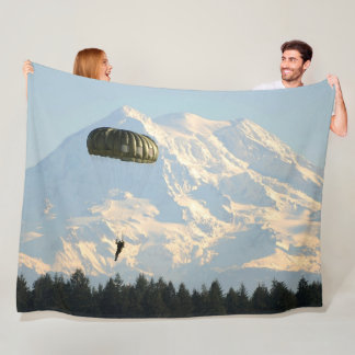 PARATROOPER in the MOUNTAINS Fleece Blanket