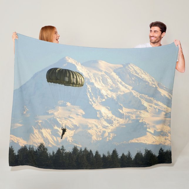 PARATROOPER in the MOUNTAINS Fleece Blanket (In Situ)