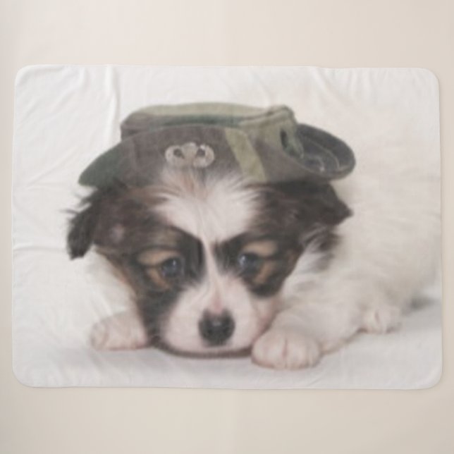 PARATROOPER PUPPY SHERPA BLANKET (Front (Horizontal))