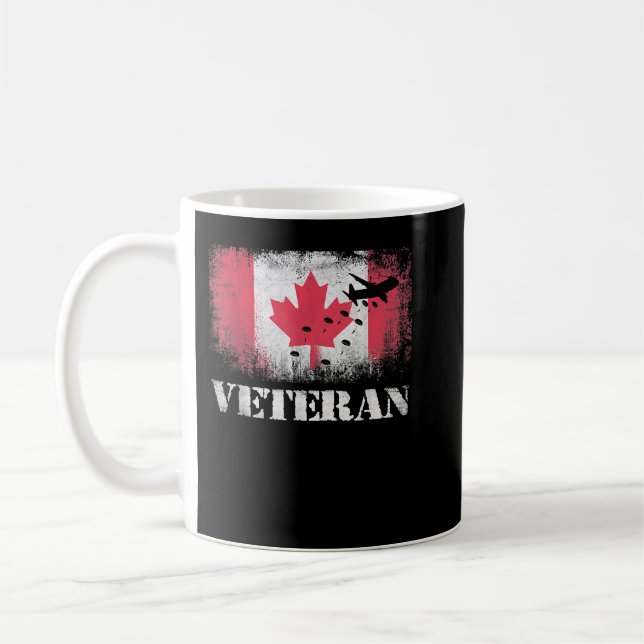 Paratrooper Veteran Canada Flag Airborne Coffee Mug (Left)