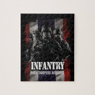 Paratroopers airborne infantry with Thai flag. Jigsaw Puzzle