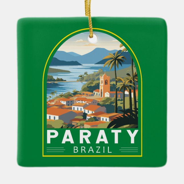 Paraty Brazil Travel Art Vintage Ceramic Ornament (Front)