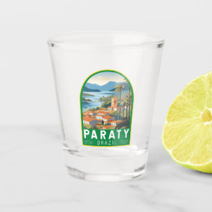 Paraty Brazil Travel Art Vintage Shot Glass