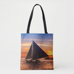 Paraw Sailing At Sunset  Phillipines Tote Bag