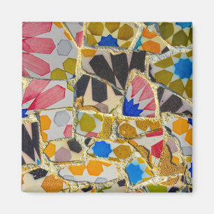 Parc Guell Ceramic Tiles in Barcelona Spain Magnet