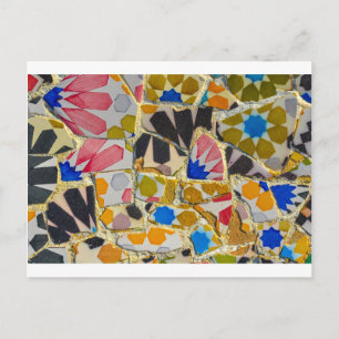 Parc Guell Ceramic Tiles in Barcelona Spain Postcard