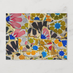 Parc Guell Ceramic Tiles in Barcelona Spain Postcard