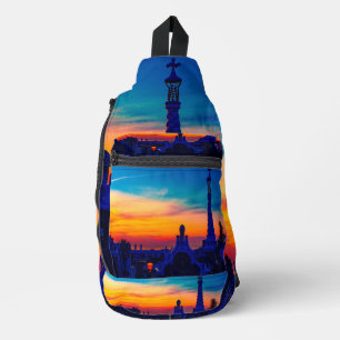 Parc Güell Inspired Travel Sling Bag Colorful Bag