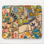 Parc Guell Tiles in Barcelona Spain Mouse Mat<br><div class="desc">Parc Guell Ceramic Tiles Background in Barcelona Spain</div>