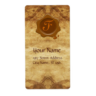PARCHMENT AND BROWN WAX SEAL MONOGRAM