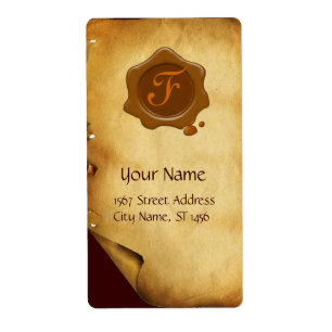 PARCHMENT AND BROWN WAX SEAL MONOGRAM