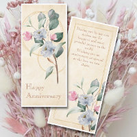 Parchment and Floral 4"x9" Anniversary Card