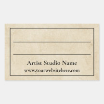 Parchment Back of Artwork Label Sticker