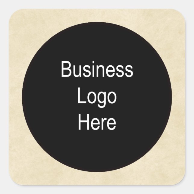 Parchment Business Logo Thin Black Stroke Square Sticker (Front)
