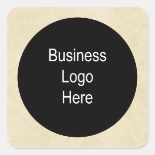 Parchment Business Logo Thin Black Stroke Square Sticker