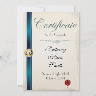 Parchment Certificate Graduation Invitation