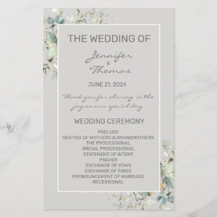 Parchment Color & Green Leaves Fan Program