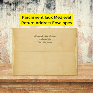 Parchment faux Mediaeval return address Envelopes