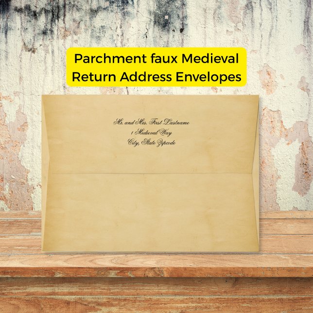 Parchment faux Medieval return address Envelopes (Creator Uploaded)