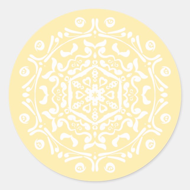 Parchment Mandala Classic Round Sticker (Front)