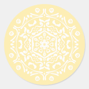 Parchment Mandala Classic Round Sticker