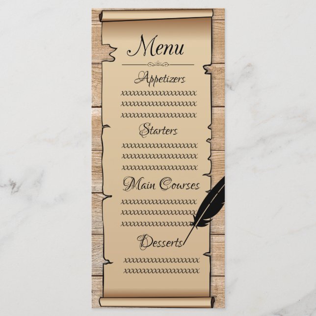 Parchment Menu (Front)
