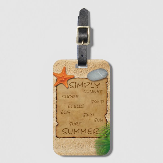 Parchment on Sand Background - Luggage Tag (Front Vertical)