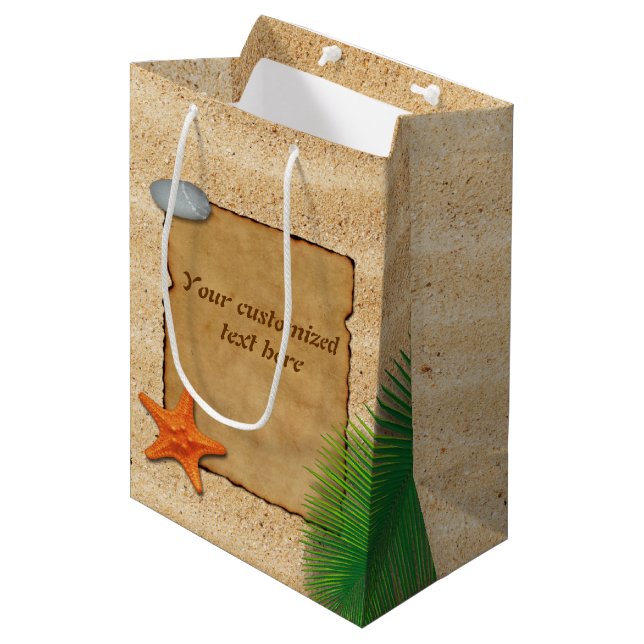 Parchment on Sand Background - Medium Gift Bag (Front Angled)