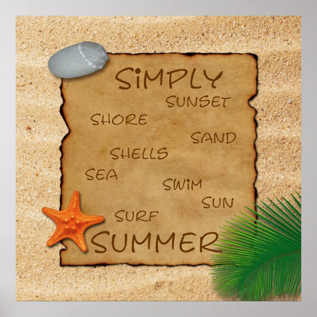 Parchment on Sand Background - Poster Print (Front)