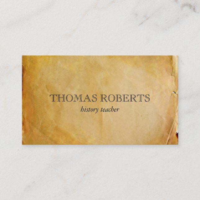 Parchment Paper Business Card (Front)