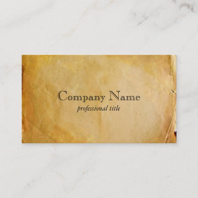 Parchment Paper Business Card (Front)