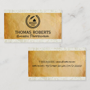 Parchment Paper Notary Public Logo Business Card