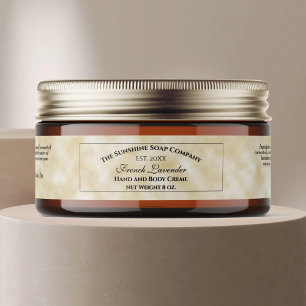 Parchment Paper Style Cosmetics Jar Label