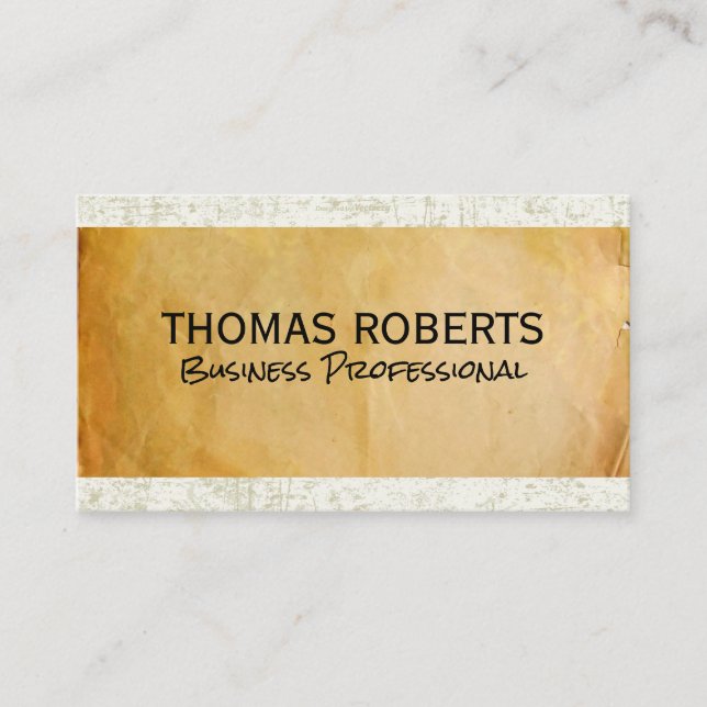 Parchment Paper | Texture Scratched Business Card (Front)