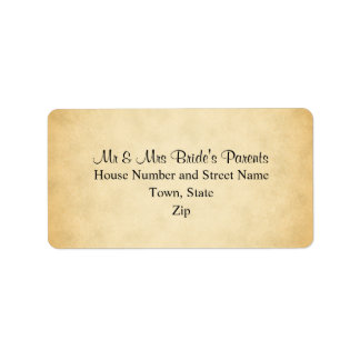 Parchment Pattern Design Wedding Label