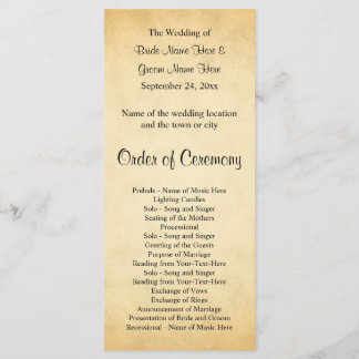 Parchment Pattern Design Wedding Program Programme