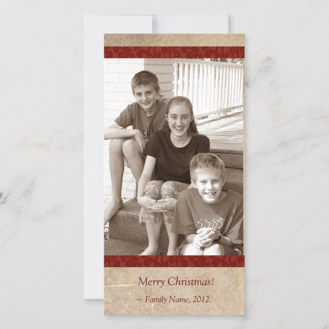 Parchment Photo Christmas Card (Front)