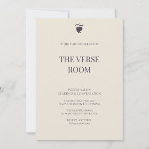 Parchment Plum Botanical Flourish Poetry Salon Invitation