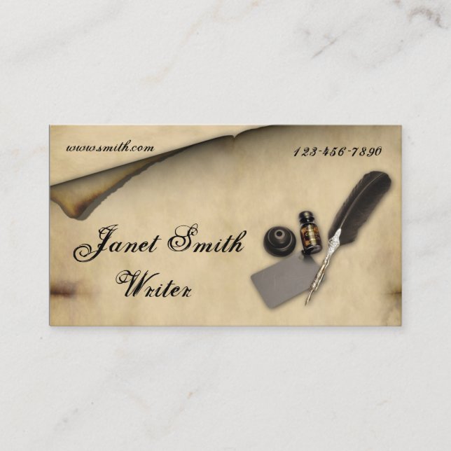 Parchment Quill Business Card (Front)