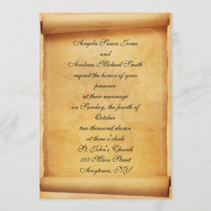 Parchment Scroll Wedding Invitation