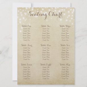 Parchment Sparkle Seating Chart Invitation