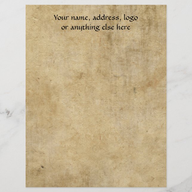 Parchment Texture Personalised Letterhead (Front)
