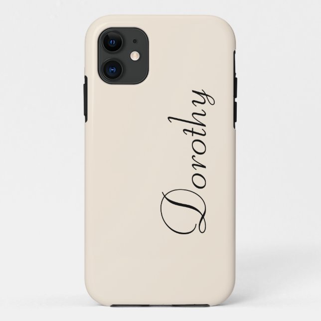 Parchment White Solid Colour | Minimalist Name Case-Mate iPhone Case (Back)