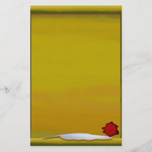 Parchment with Quill & Red Wax Dragon Seal Stationery